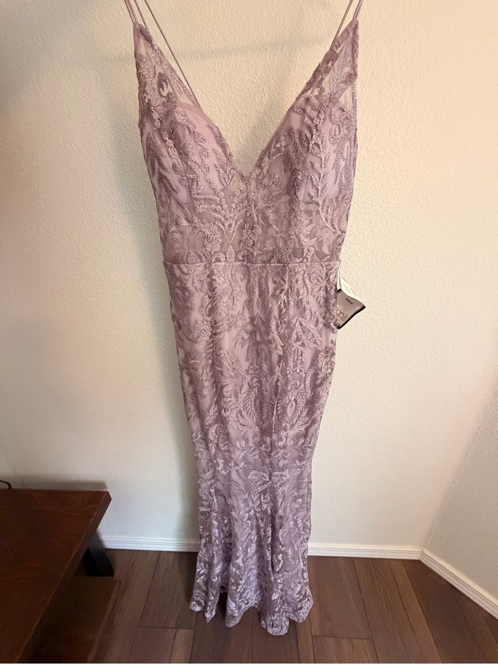 Speechless Lace Embroidered V-Neck Maxi Dress in Lavender
